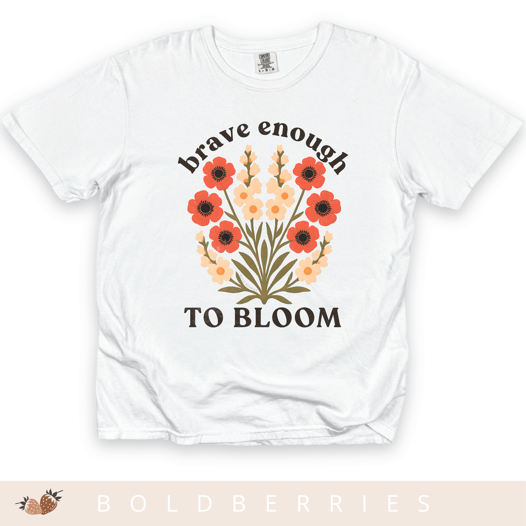 Brave Enough to Bloom - August – Gladiolus & Poppy - Adult T-Shirt