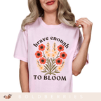 Brave Enough to Bloom - August – Gladiolus & Poppy - Adult T-Shirt
