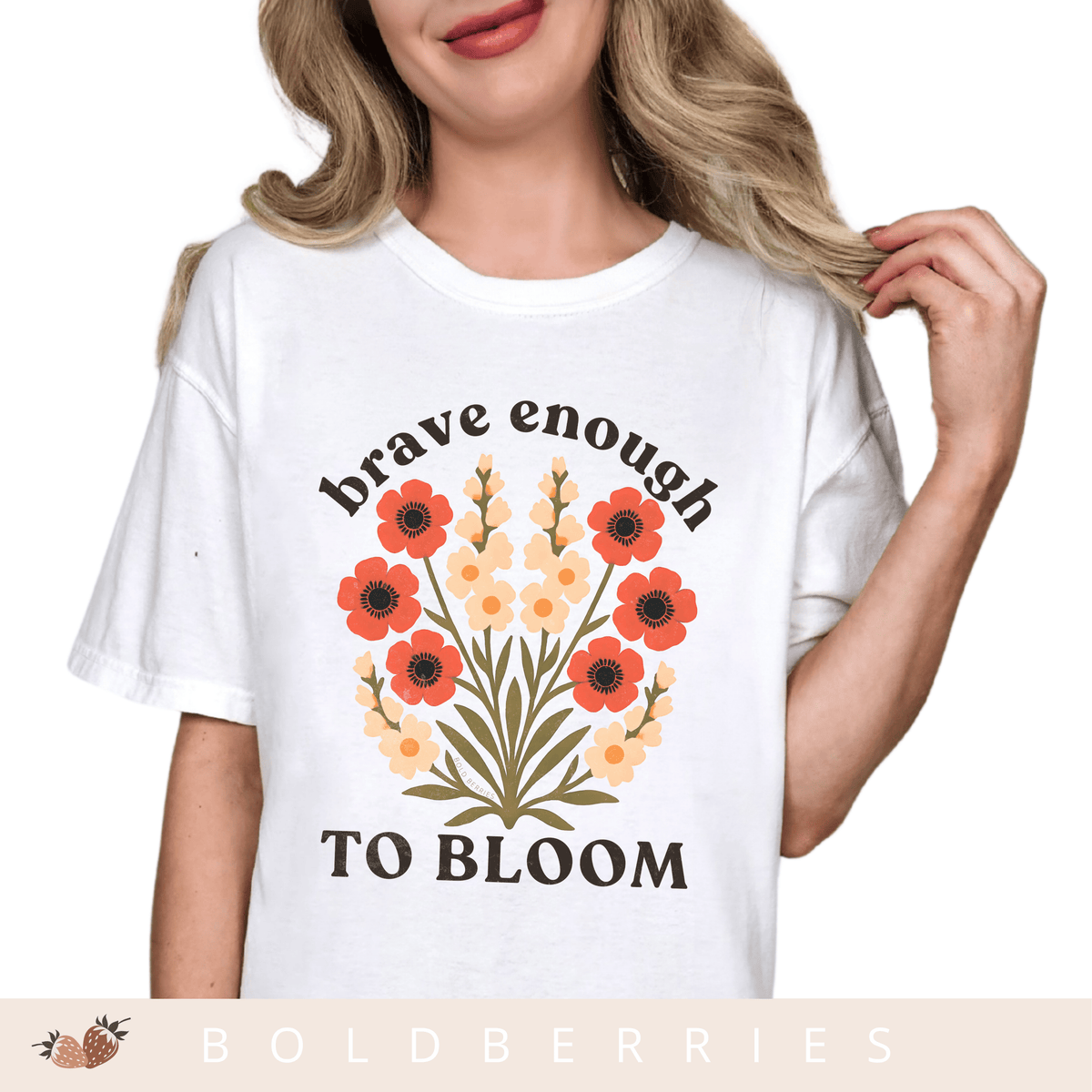 Brave Enough to Bloom - August – Gladiolus & Poppy - Adult T-Shirt