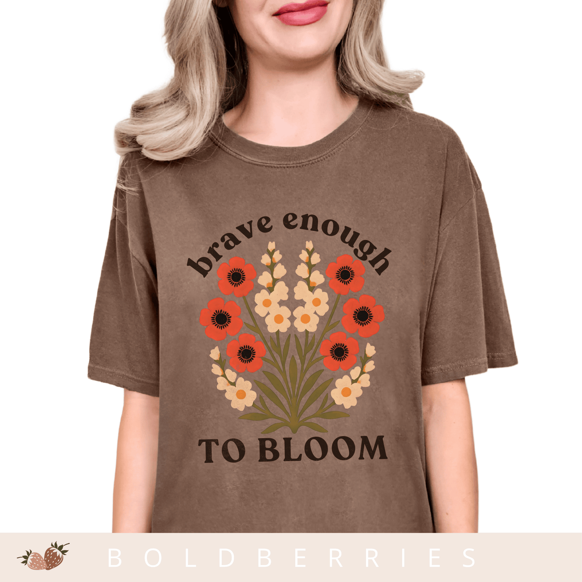 Brave Enough to Bloom - August – Gladiolus & Poppy - Adult T-Shirt