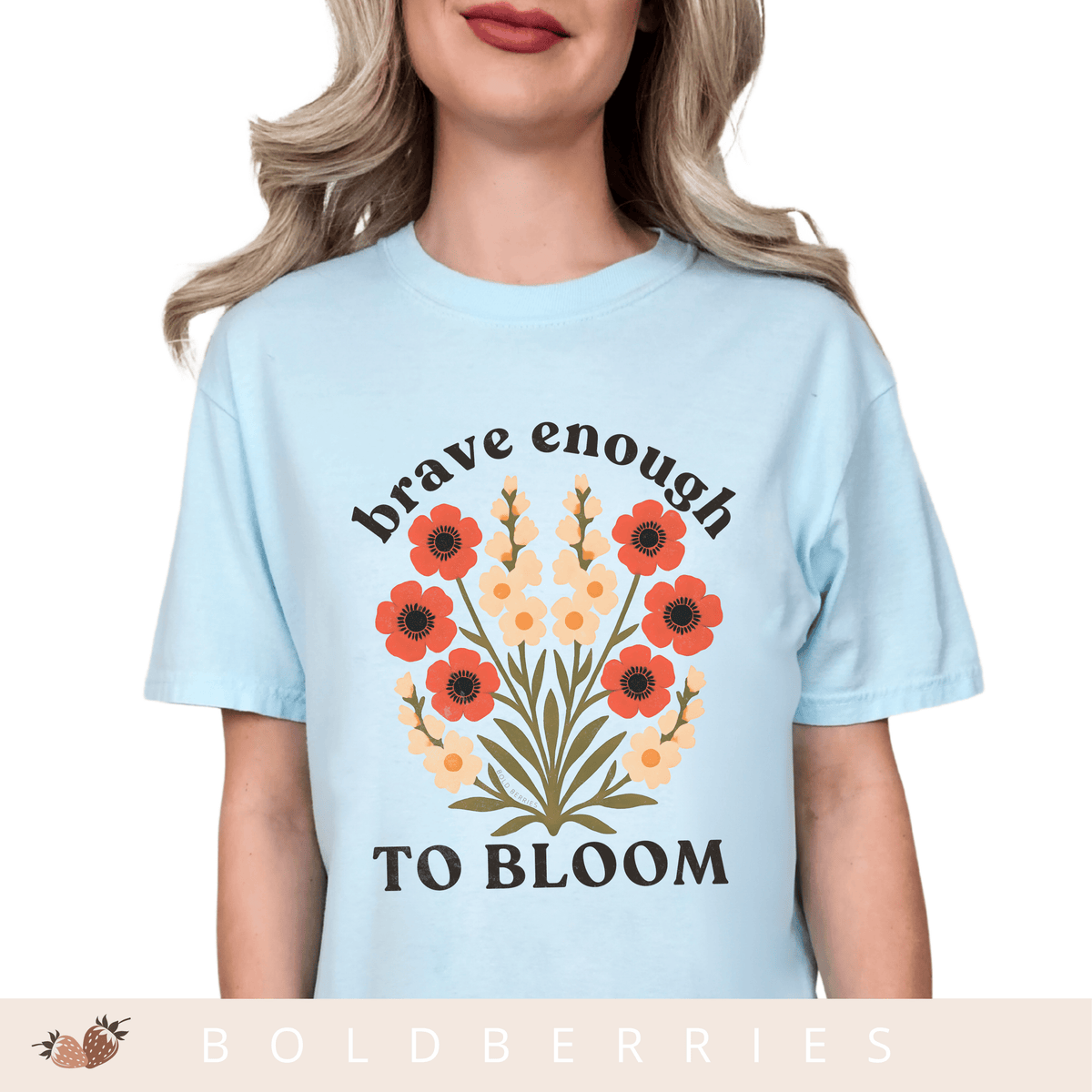 Brave Enough to Bloom - August – Gladiolus & Poppy - Adult T-Shirt