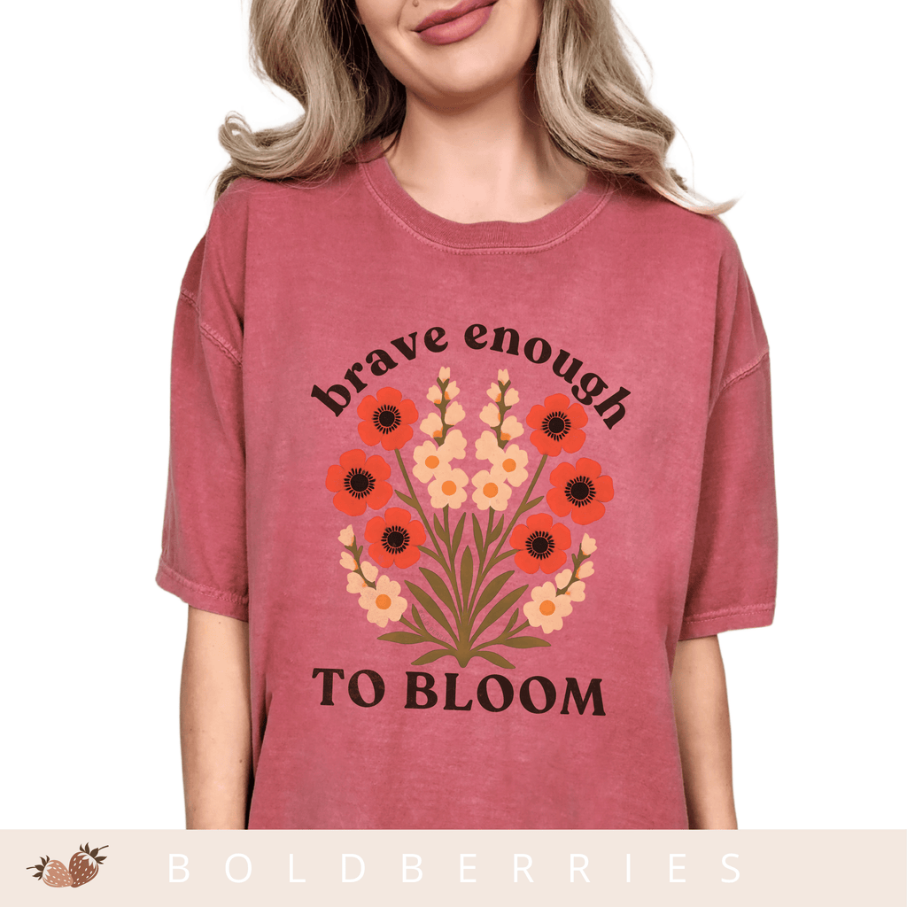 Brave Enough to Bloom - August – Gladiolus & Poppy - Adult T-Shirt