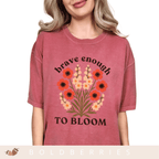 Brave Enough to Bloom - August – Gladiolus & Poppy - Adult T-Shirt