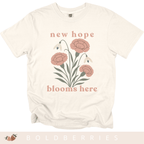 New Hope Blooms Here, January Birth Flowers - Adult T-Shirt