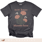 New Hope Blooms Here, January Birth Flowers - Adult T-Shirt