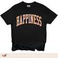 Happiness Graphic T-Shirt — Vintage Arched Pink Lettering