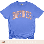 Happiness Graphic T-Shirt — Vintage Arched Pink Lettering