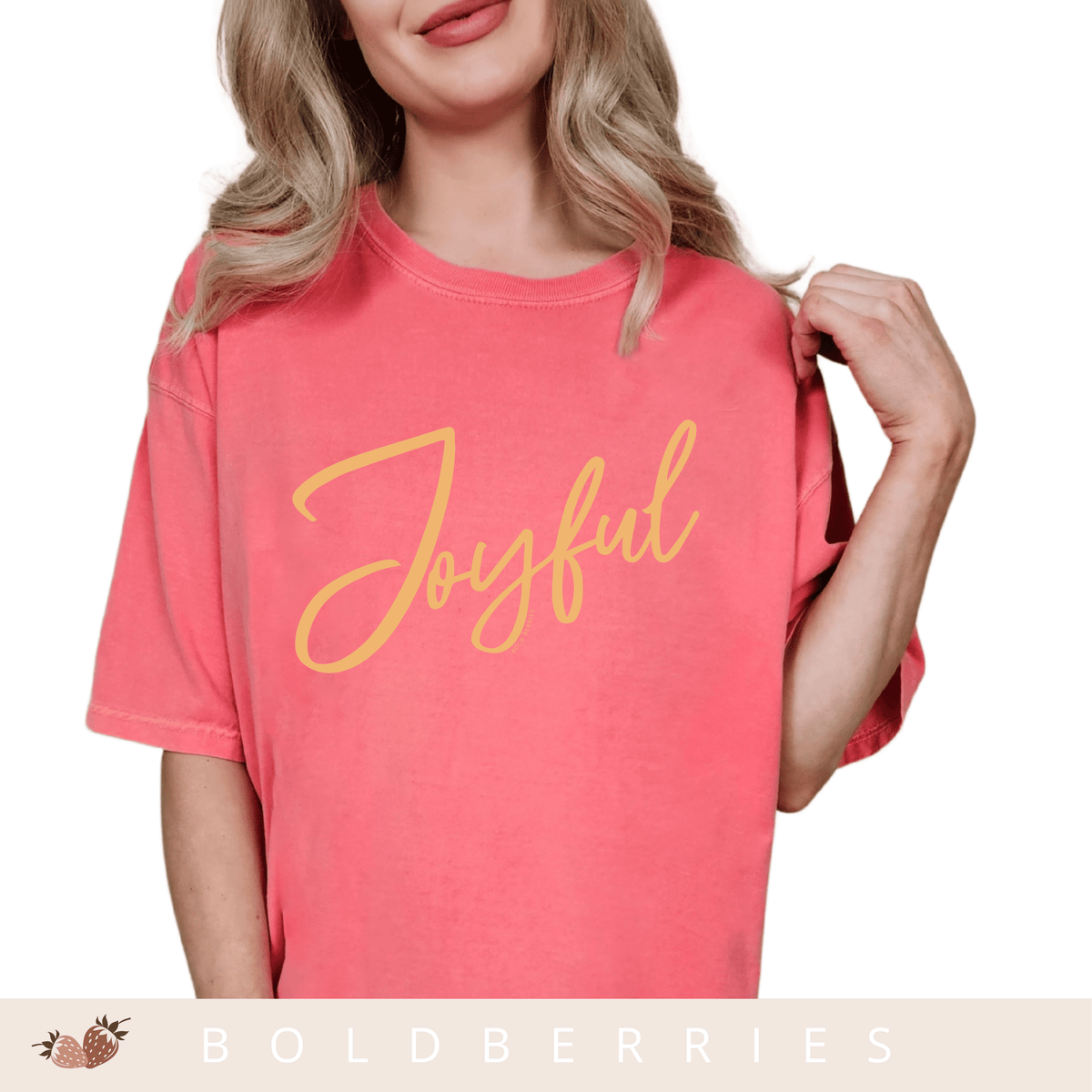 Joyful Script T-Shirt — Positive Message Tee for Women & Men