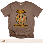 Smile Everyday Floral Smiley - Adult T-Shirt