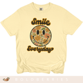 Smile Everyday Floral Smiley - Adult T-Shirt