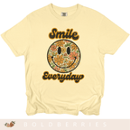 Smile Everyday Floral Smiley - Adult T-Shirt