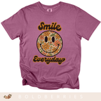 Smile Everyday Floral Smiley - Adult T-Shirt