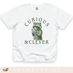 Curious & Clever Raccoon T-Shirt - Cute Animal - Adult T-shirt