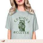 Curious & Clever Raccoon T-Shirt - Cute Animal - Adult T-shirt