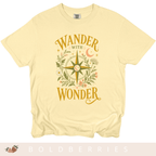 Wander with Wonder T-Shirt — Compass Floral Adventure Tee