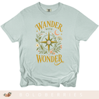 Wander with Wonder T-Shirt — Compass Floral Adventure Tee