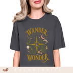 Wander with Wonder T-Shirt — Compass Floral Adventure Tee