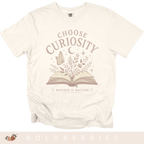 Choose Curiosity Book T-Shirt — Literary Graphic Tee for Readers & Dreamers