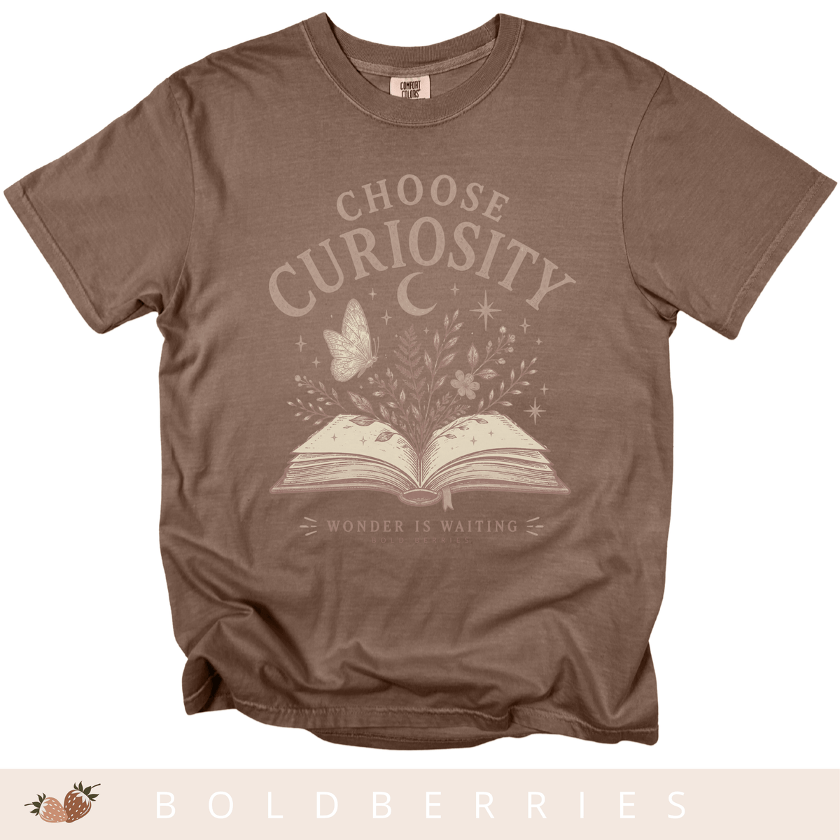Choose Curiosity Book T-Shirt — Literary Graphic Tee for Readers & Dreamers