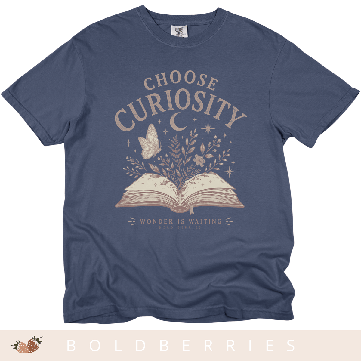 Choose Curiosity Book T-Shirt — Literary Graphic Tee for Readers & Dreamers