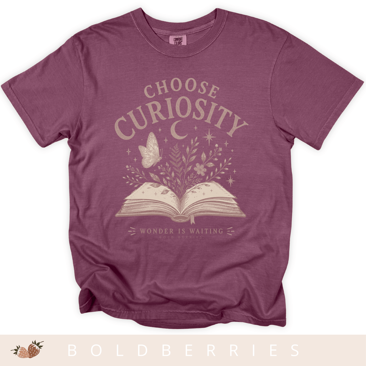 Choose Curiosity Book T-Shirt — Literary Graphic Tee for Readers & Dreamers