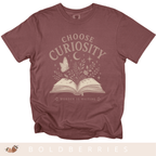 Choose Curiosity Book T-Shirt — Literary Graphic Tee for Readers & Dreamers