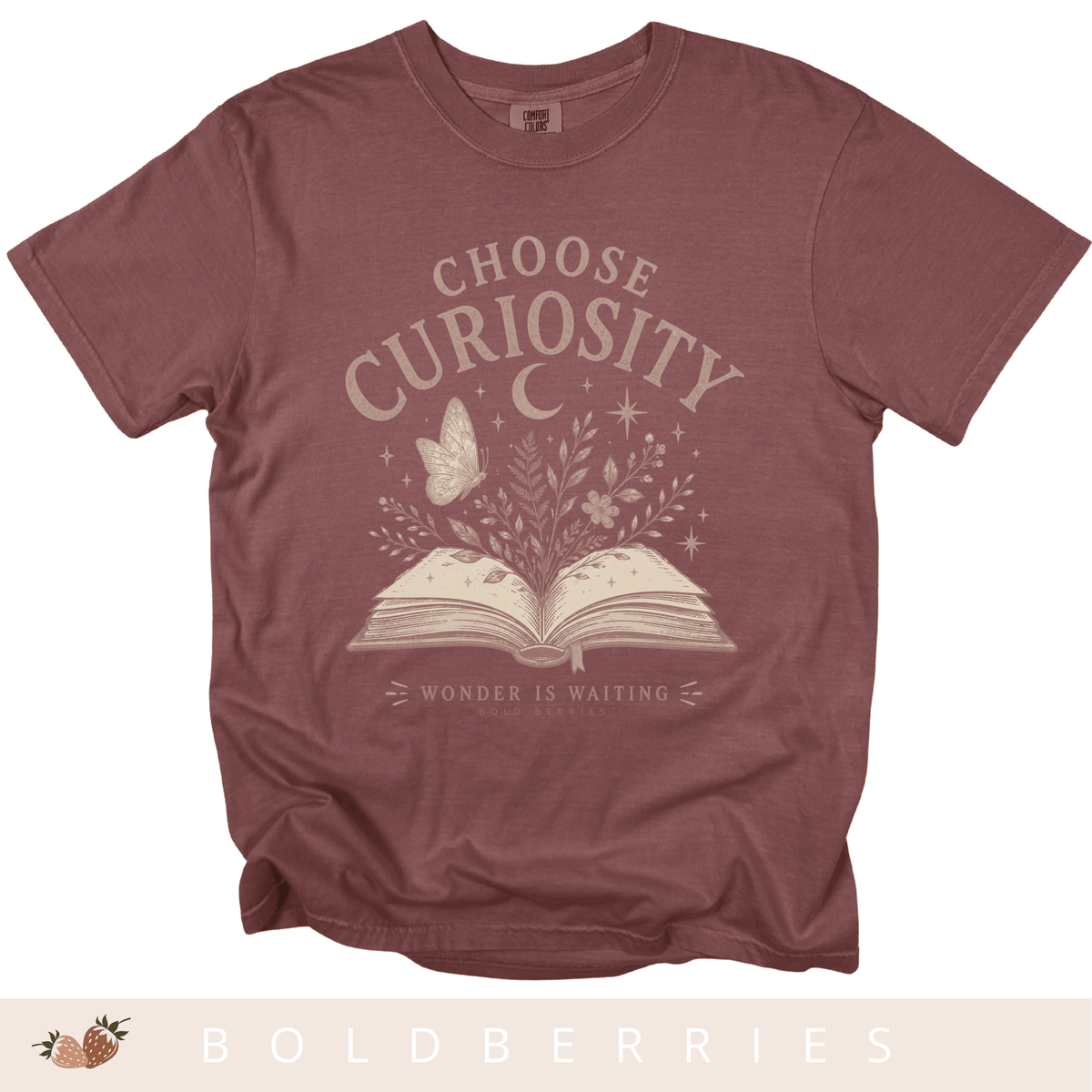 Choose Curiosity Book T-Shirt — Literary Graphic Tee for Readers & Dreamers