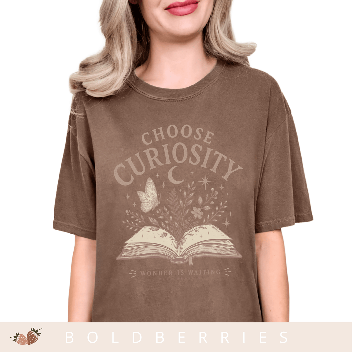 Choose Curiosity Book T-Shirt — Literary Graphic Tee for Readers & Dreamers