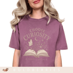 Choose Curiosity Book T-Shirt — Literary Graphic Tee for Readers & Dreamers