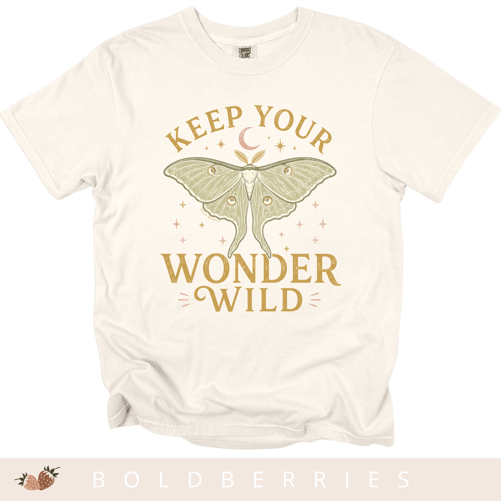 Keep Your Wonder Wild T-Shirt — Moth Moon Graphic Tee