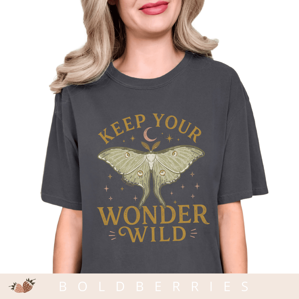 Keep Your Wonder Wild T-Shirt — Moth Moon Graphic Tee
