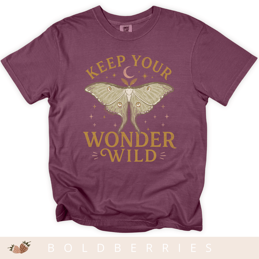 Keep Your Wonder Wild T-Shirt — Moth Moon Graphic Tee