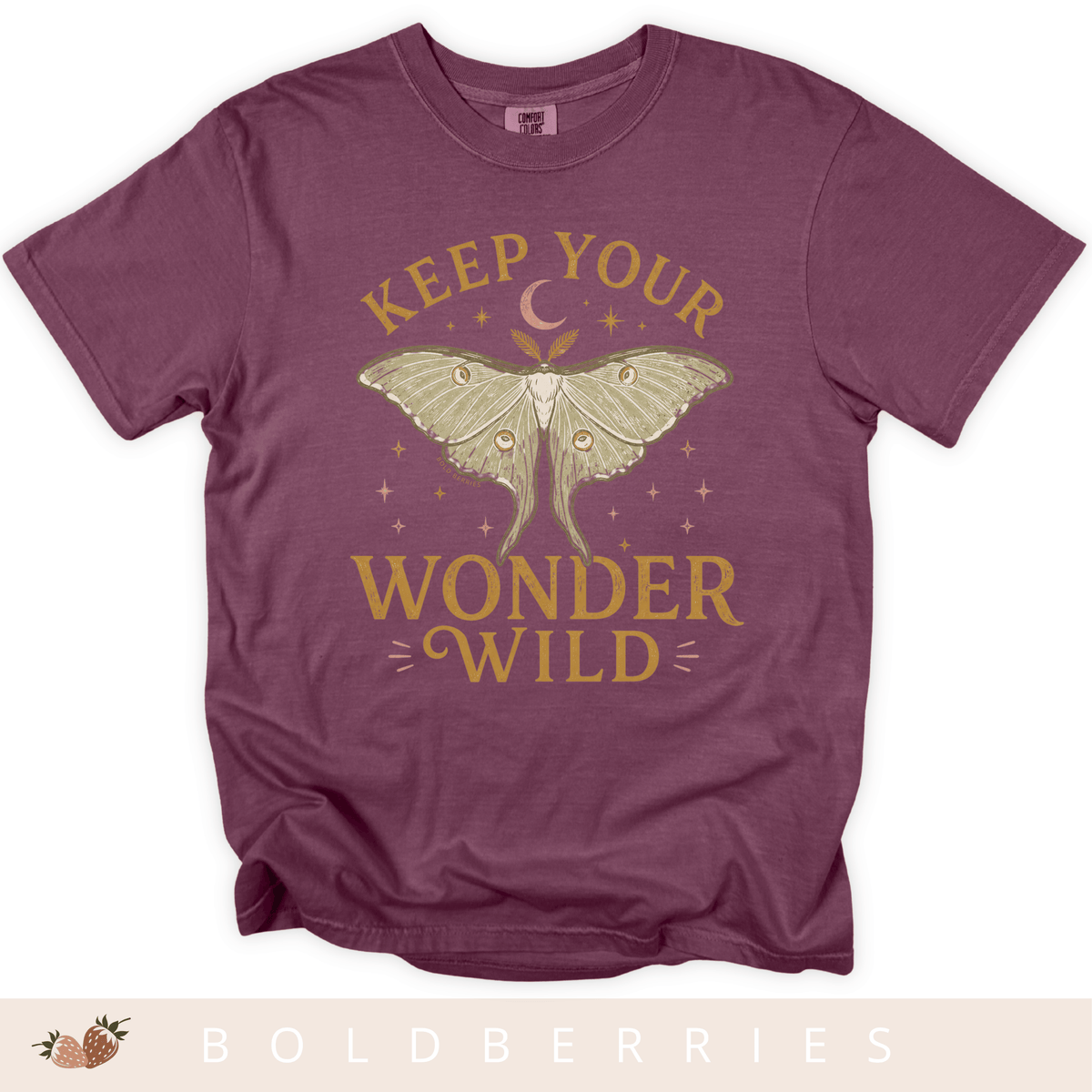 Keep Your Wonder Wild T-Shirt — Moth Moon Graphic Tee