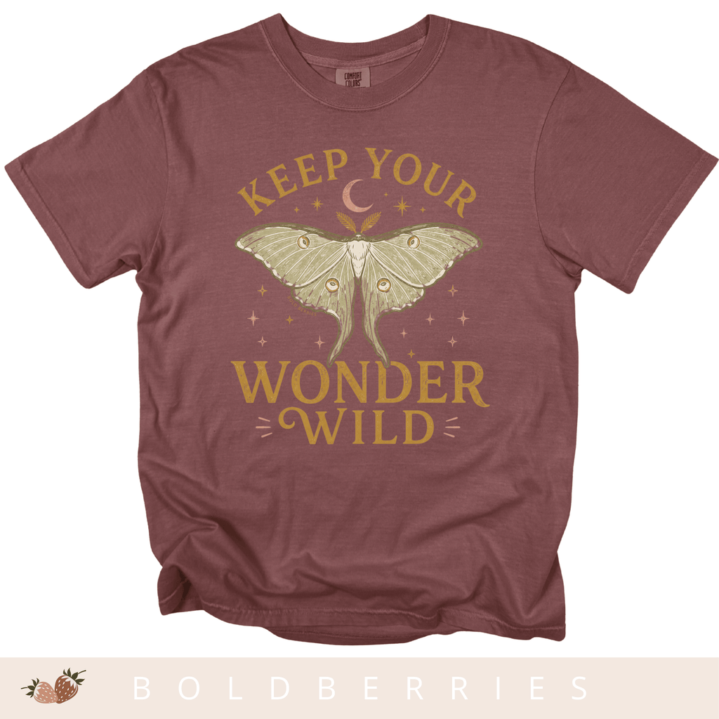 Keep Your Wonder Wild T-Shirt — Moth Moon Graphic Tee