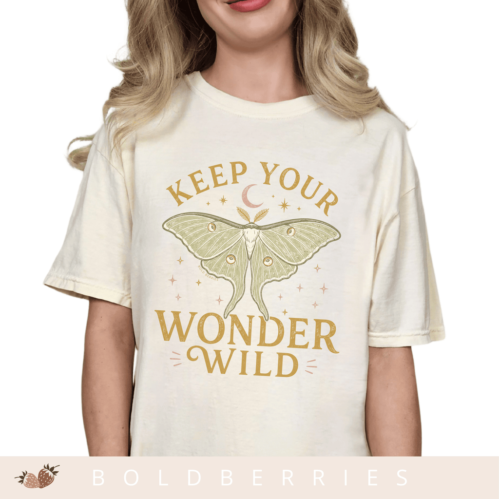 Keep Your Wonder Wild T-Shirt — Moth Moon Graphic Tee
