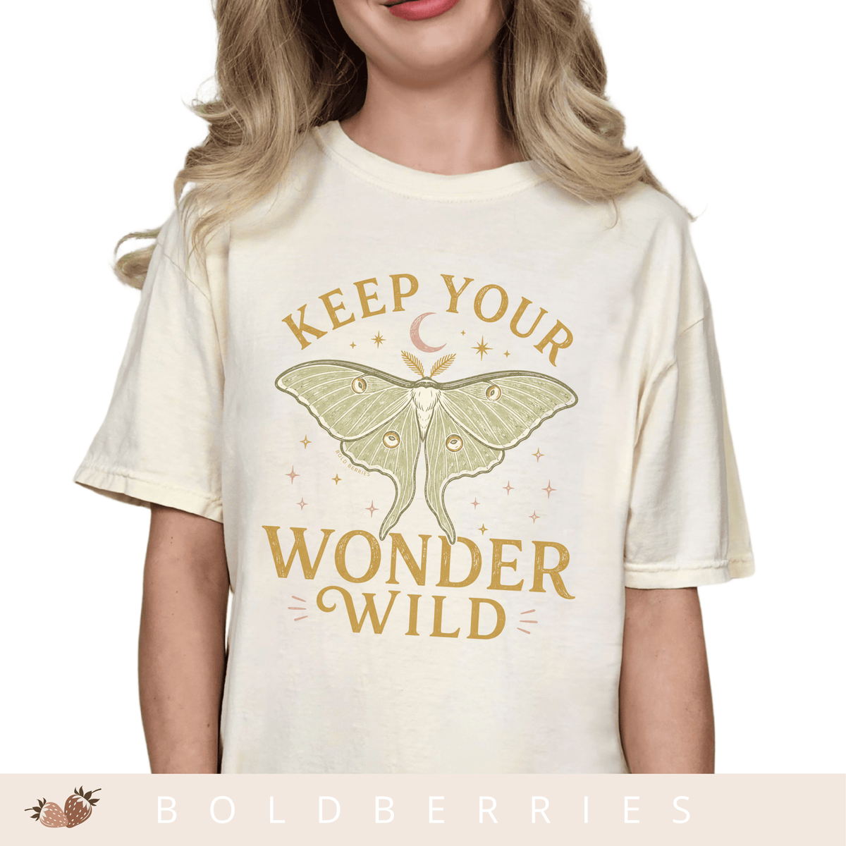 Keep Your Wonder Wild T-Shirt — Moth Moon Graphic Tee