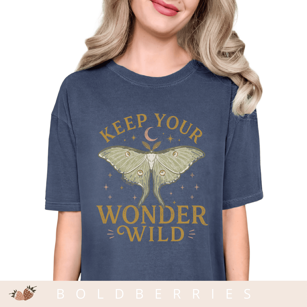 Keep Your Wonder Wild T-Shirt — Moth Moon Graphic Tee