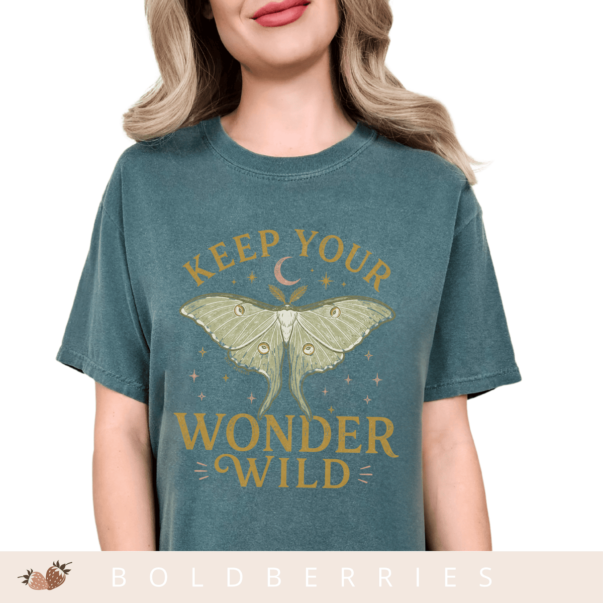 Keep Your Wonder Wild T-Shirt — Moth Moon Graphic Tee
