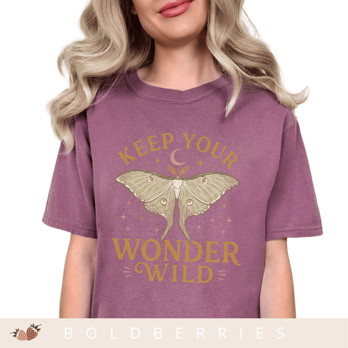 Keep Your Wonder Wild T-Shirt — Moth Moon Graphic Tee