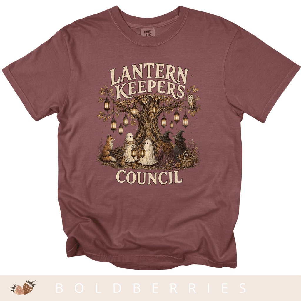 Lantern Keepers Council T-Shirt — Whimsical Halloween Woodland Animal Tee