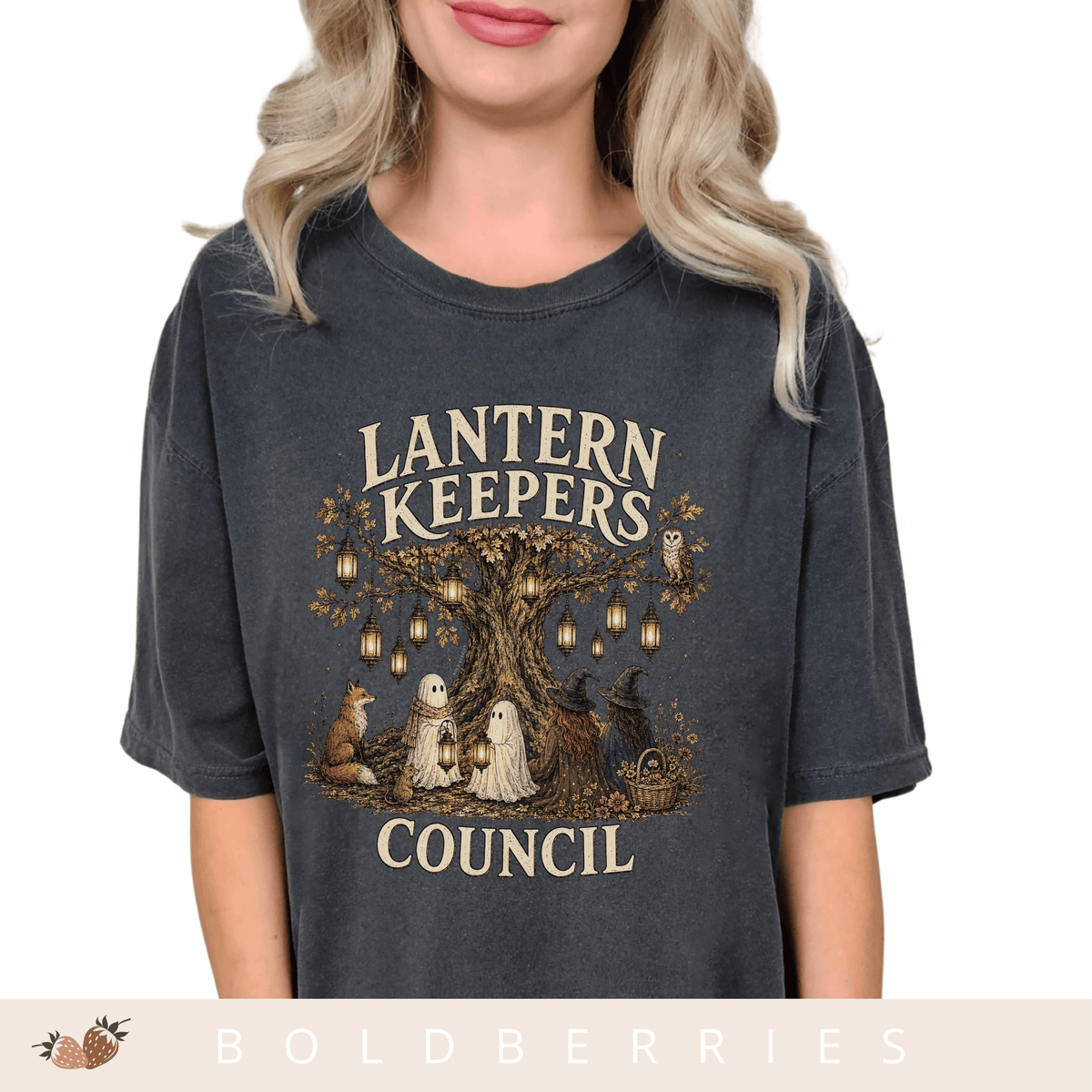 Lantern Keepers Council T-Shirt — Whimsical Halloween Woodland Animal Tee