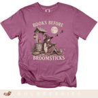 Books Before Broomsticks T-Shirt — Witchy Reading Graphic Tee