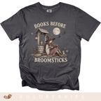 Books Before Broomsticks T-Shirt — Witchy Reading Graphic Tee