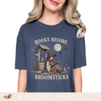 Books Before Broomsticks T-Shirt — Witchy Reading Graphic Tee