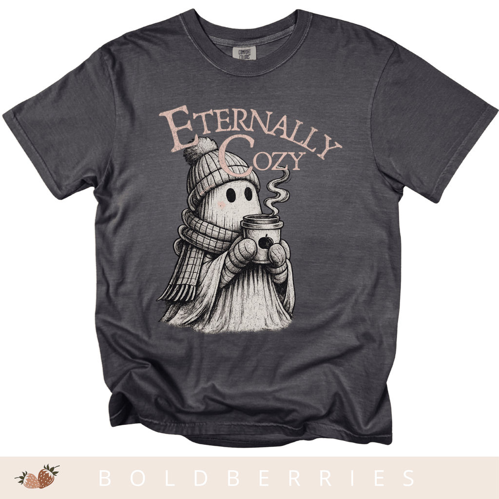 Eternally Cozy Ghost T-Shirt — Cute Autumn/Winter Halloween Tee