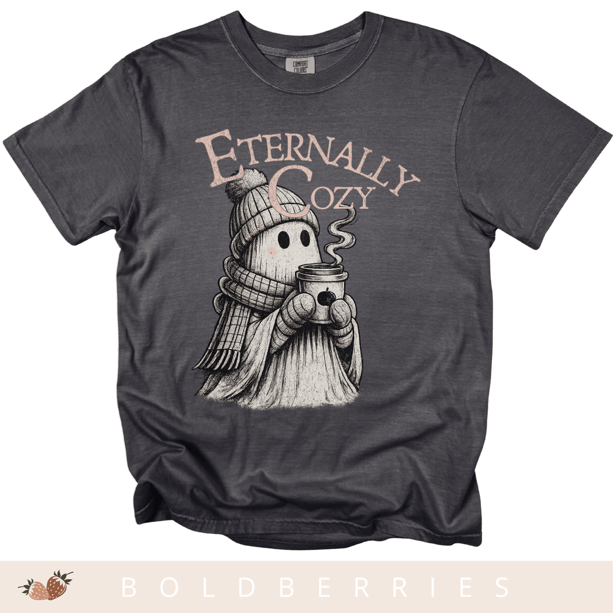 Eternally Cozy Ghost T-Shirt — Cute Autumn/Winter Halloween Tee