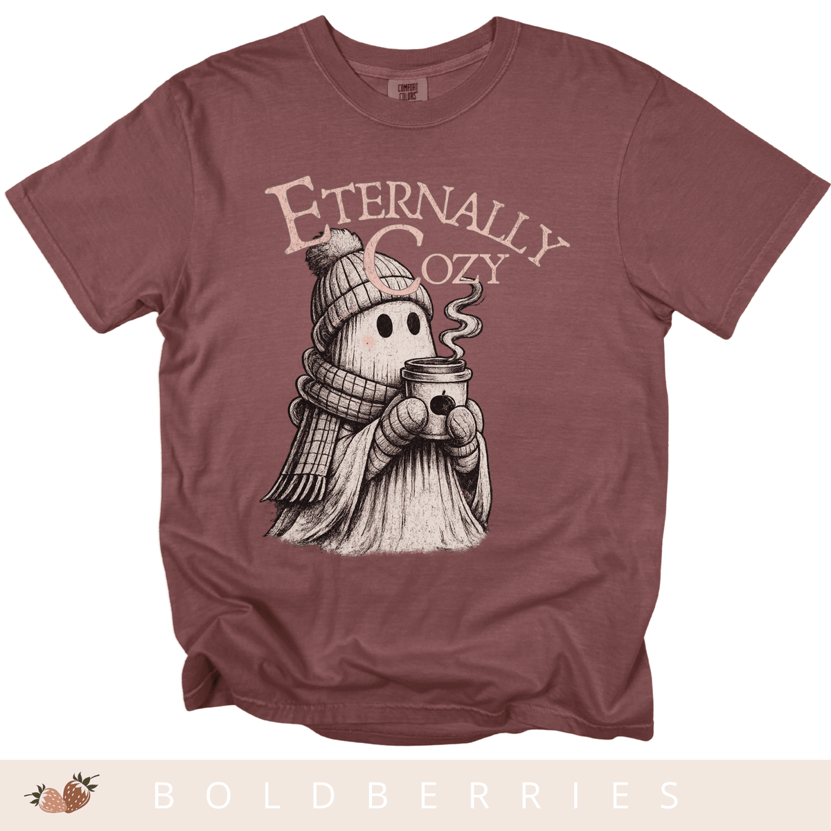 Eternally Cozy Ghost T-Shirt — Cute Autumn/Winter Halloween Tee