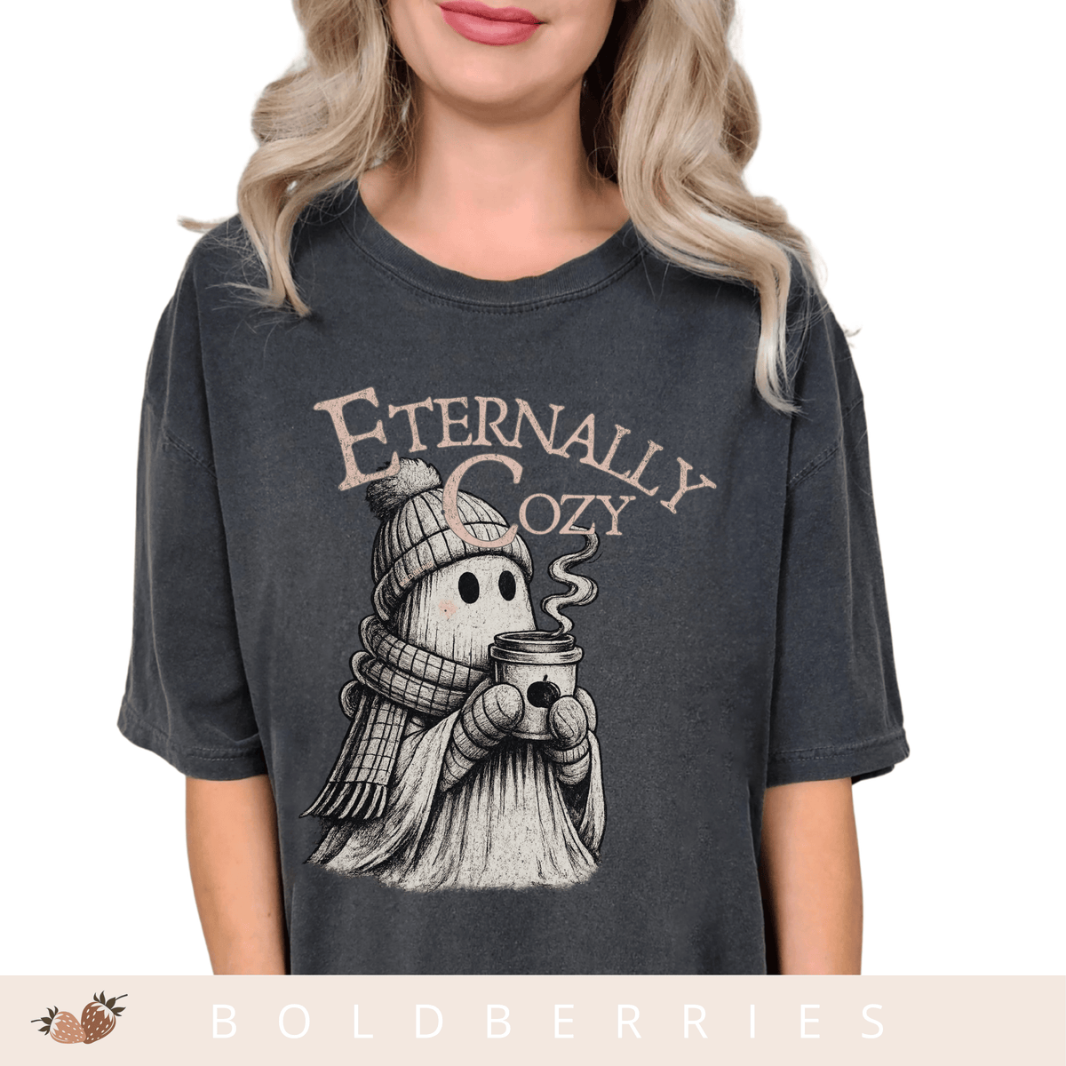 Eternally Cozy Ghost T-Shirt — Cute Autumn/Winter Halloween Tee