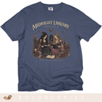 Midnight Library T-Shirt — "Midnight Library Society" Vintage Bookish Tee