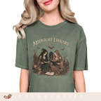 Midnight Library T-Shirt — "Midnight Library Society" Vintage Bookish Tee
